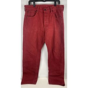 Levi’s 501xx 34 X 32 Mens Jeans Red Button Fly Straight Leg Denim Mid Rise